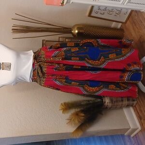 African print maxi skirt